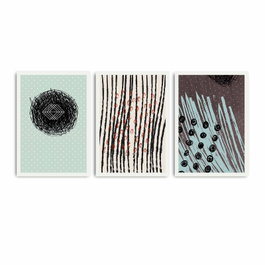 Wallity Cuadro Decorativo Enmarcado en MDF (3 Piezas) Multicolor